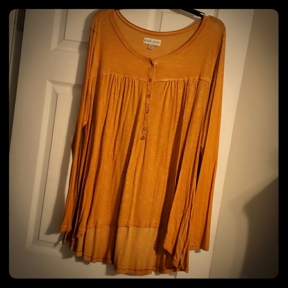 Tunic top, mustard yellow, XL